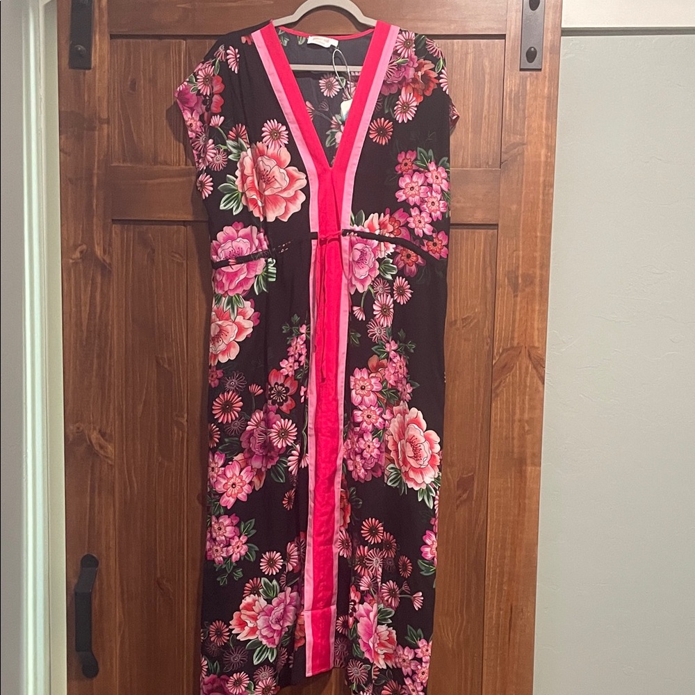 NWT Johnny Was Blum vneck caftan dress Sz large